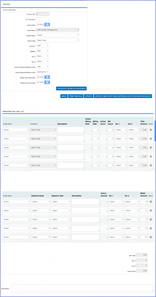Invoice Expense Manage Fields